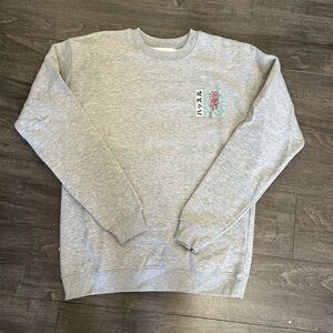 Gray Graphic Crewneck Sweater